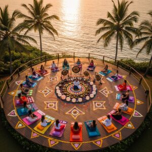 holistic healing services on a circle near a beach